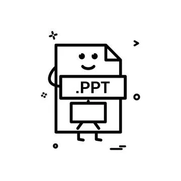 Computer ppt file format type icon vector design Stock Illustration