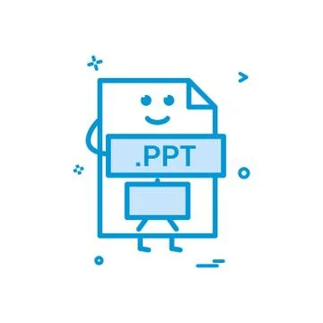Computer ppt file format type icon vector design Stock Illustration