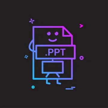 Computer ppt file format type icon vector design Stock Illustration