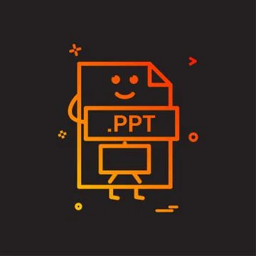 Computer ppt file format type icon vector design Stockillustratie