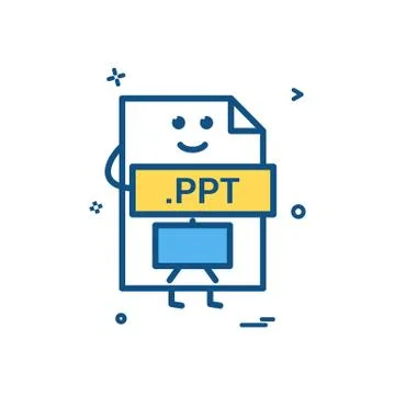 Computer ppt file format type icon vector design Stock Illustration