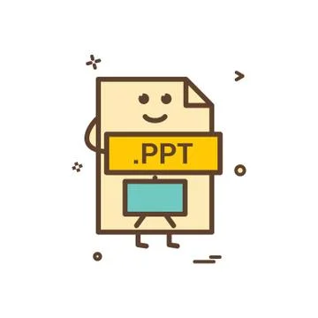 Computer ppt file format type icon vector design Stock Illustration
