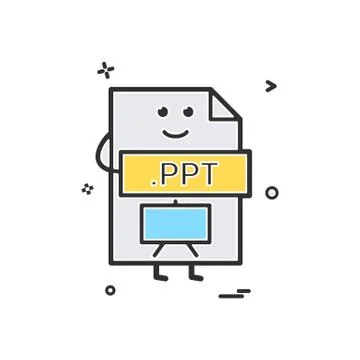 Computer ppt file format type icon vector design Stockillustratie
