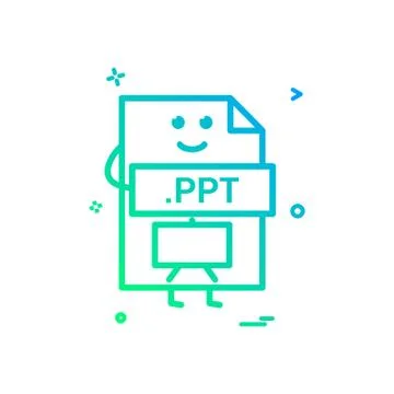Computer ppt file format type icon vector design Illustrazione stock
