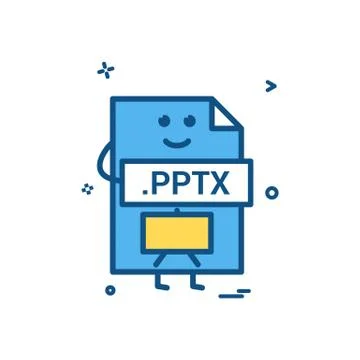 Computer pptx file format type icon vector design Stock Illustration