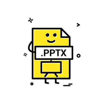 Computer pptx file format type icon vector design Illustrazione stock