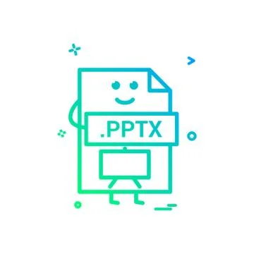 Computer pptx file format type icon vector design Stock Illustration
