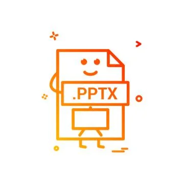 Computer pptx file format type icon vector design Illustrazione stock