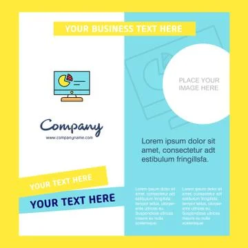 Computer presentation Company Brochure Template. Vector Busienss Template 스톡 일러스트