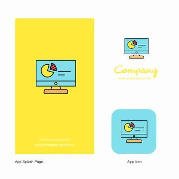 Computer presentation Company Logo App Icon and Splash Page Design. Creative  Stock Illustration