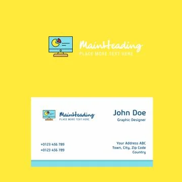 Computer presentation logo Design with business card template. Elegant corpor Stockillustratie