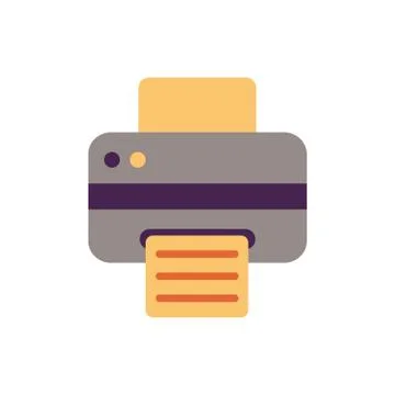 Computer printer hardware device flat style icon Stock Illustration
