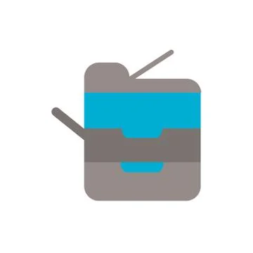 Computer printer hardware device flat style icon Stock Illustration