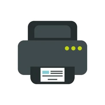 Computer printer hardware device isolated icon Stock Illustration