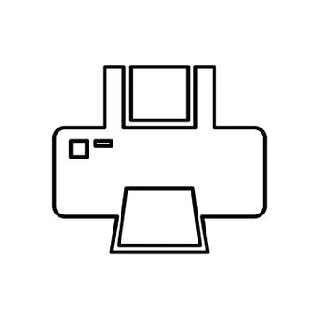 Computer printer hardware device isolated icon Stock Illustration