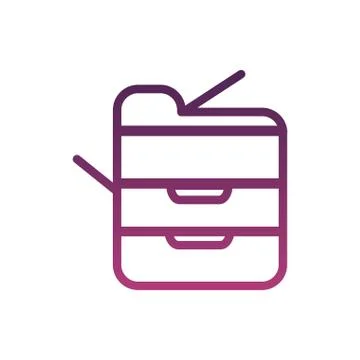 Computer printer hardware device line style icon Stock Illustration