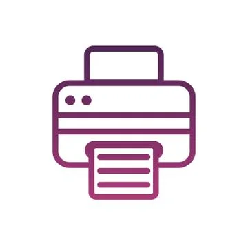 Computer printer hardware device line style icon Stock Illustration