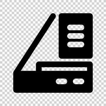 Computer Printer Icon Vector. Flat Pictogram. Black Illustration. Stock Illustration