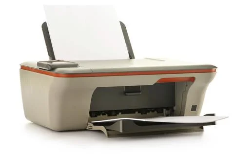 Computer printer isolated on white background Stock Photos