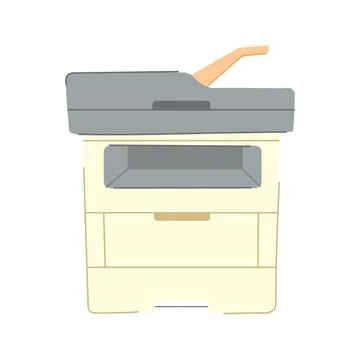 Computer printer paper cartoon vector illustration Stock Illustration