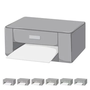 Computer printer paper cartoon vector graphic イラスト素材