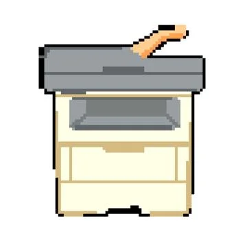 Computer printer paper pixel art vector illustration Stock Illustration