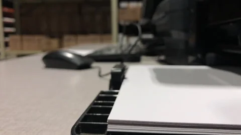 Computer Printer Paper in Shipping Warehouse Stock Footage 242308115
