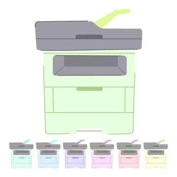 Computer printer paper vector cartoon graphic Stock Illustration