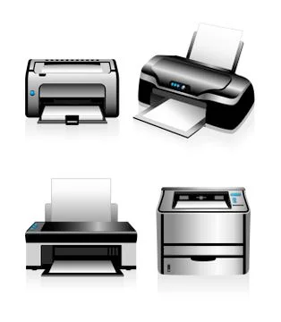 Computer Printers - Laser Printers and Ink Jet Stock Illustration