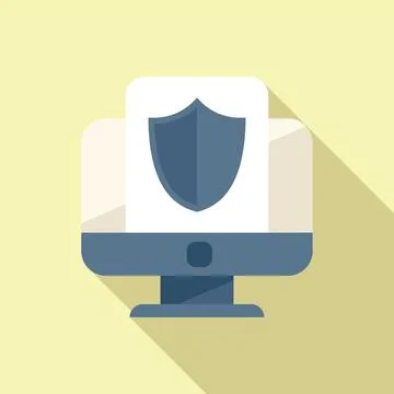 Computer privacy icon flat vector. Data protect イラスト素材