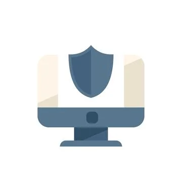 Computer privacy icon flat vector. Data protect イラスト素材