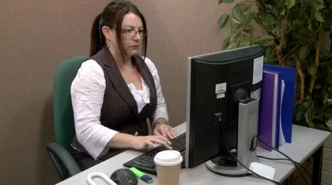 Computer problem in the office Stock Footage 12280967