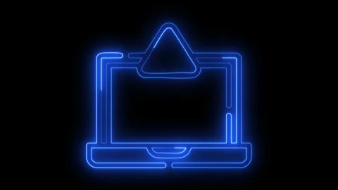Computer problem warning neon sign animation Stock Footage 323345581