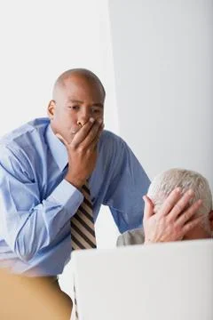 Computer problems in office Stock Photos