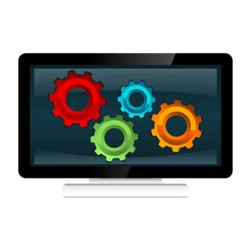 Computer process system concept illustration. Stock Illustration