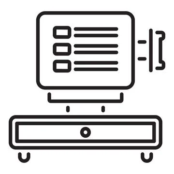Computer processing checklist, data storage device connected to monitor dis.. 스톡 일러스트