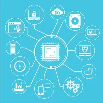 Computer processing イラスト素材