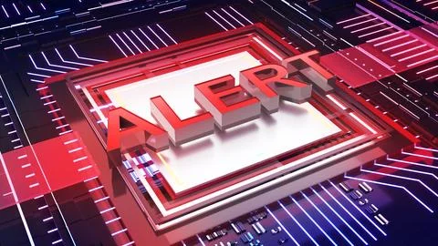 Computer processing work Notify a security alarm.computer system notificati.. Stock Illustration