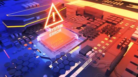 Computer processing work Notify a security alarm.computer system notificati.. Illustrazione stock