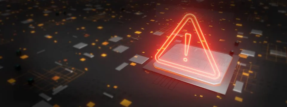 Computer processing work Notify a warning alarm.computer system notification, Stock Illustration