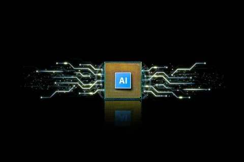 The computer processor for AI artificial intelligence machine learning Foto stock
