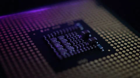 Computer processor back side with RGB light Video stock 137566542
