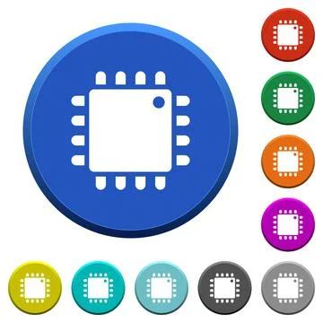 Computer processor beveled buttons Stock Illustration