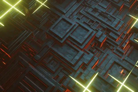 Computer processor chip on a circuit board with microchips. AI. Circuit board Stock Illustration