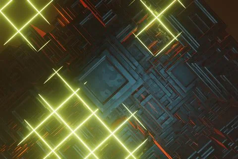 Computer processor chip on a circuit board with microchips. AI. Circuit board Illustrazione stock