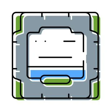 Computer processor chip with circuit board component 스톡 일러스트