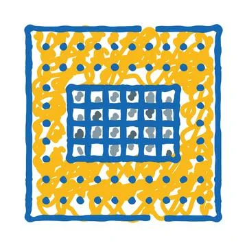 Computer processor chip with electronic circuits pattern Stock Illustration