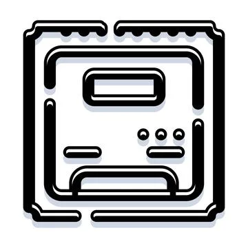 Computer processor chip hardware technology icon Stockillustratie