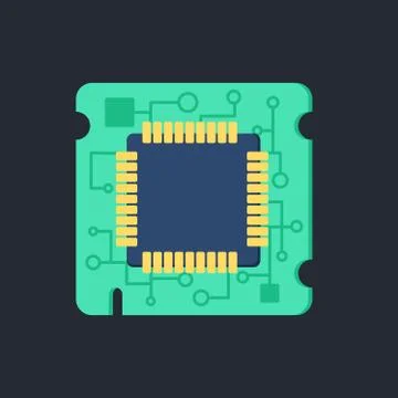 Computer Processor Chip Stock Illustration