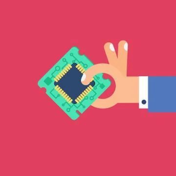 Computer Processor Chip イラスト素材